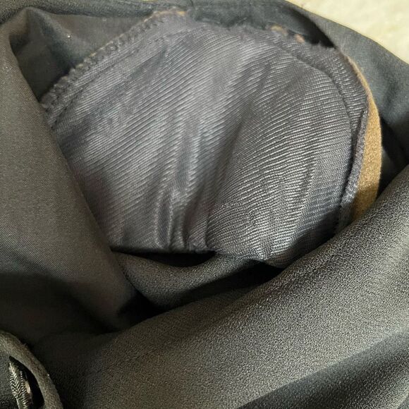 Diane Von FURSTENBERG vintage black button down midi dress shoulder pads size L - Picture 5 of 7